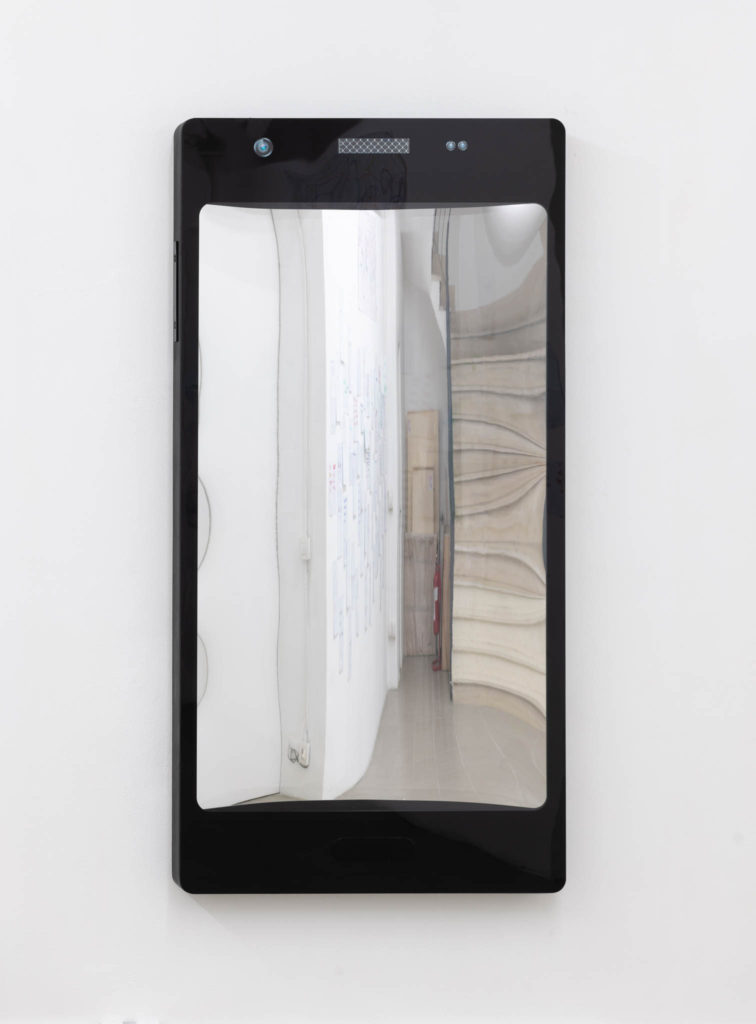 Specchio delle mie brame, 2019, wood and plexiglass, 160 x 80 x 8 cm, ph. Giorgio Benni
